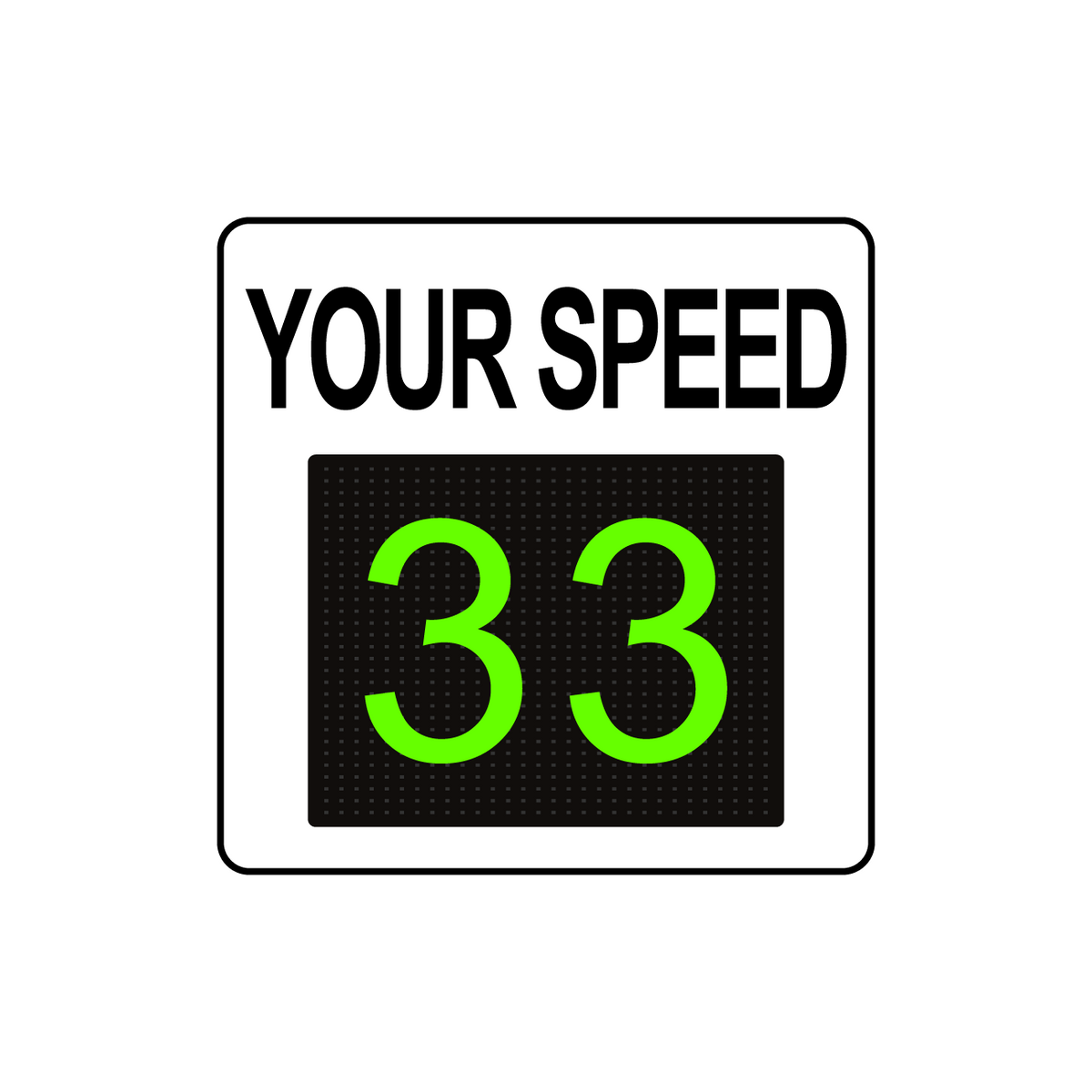 Winstar 11M Digital Radar Speed Sign 23" x 23" (20" Matrix LED Display)