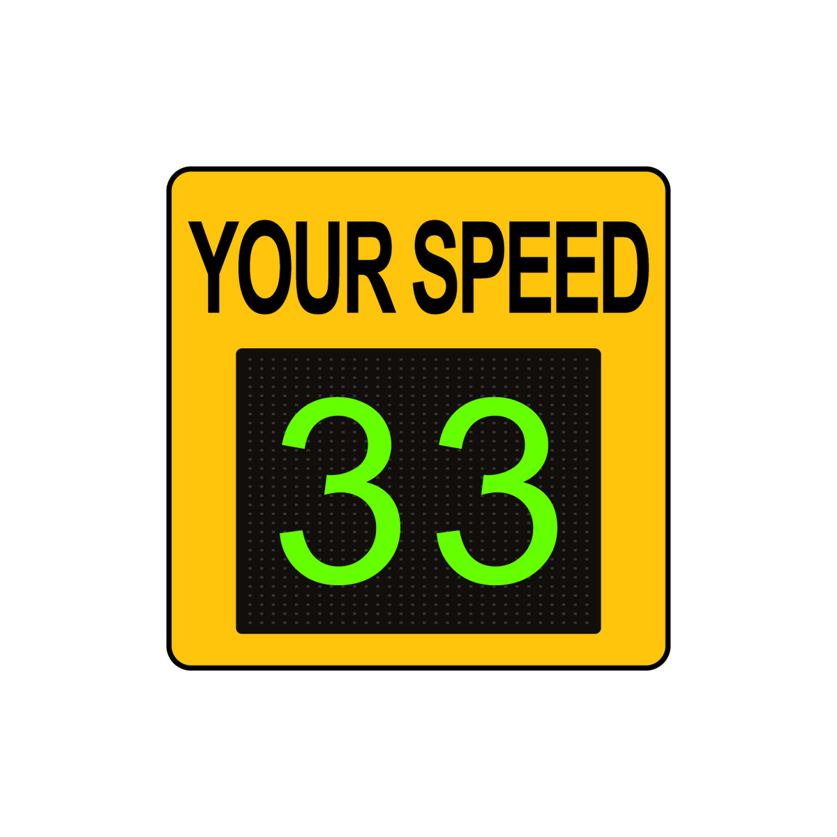 Winstar 11M Digital Radar Speed Sign 23" x 23" (20" Matrix LED Display)