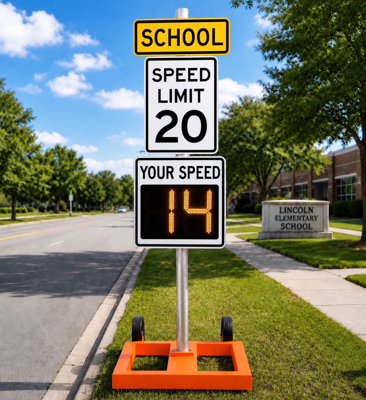 Winstar 18M Digital Radar Speed Sign 36" x 48" (34.5" Matrix LED Display)